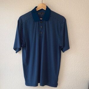 Pebble Beach Navy and White Striped Polo Shirt